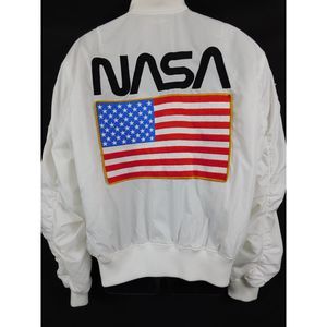 Pac Sun x Buzz Aldrin Nasa White Sateen Bomber Jacket Large
